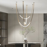 Modern Leather Belt LED Pendant Light Minimalist Chandelier for Staircase and Living Room