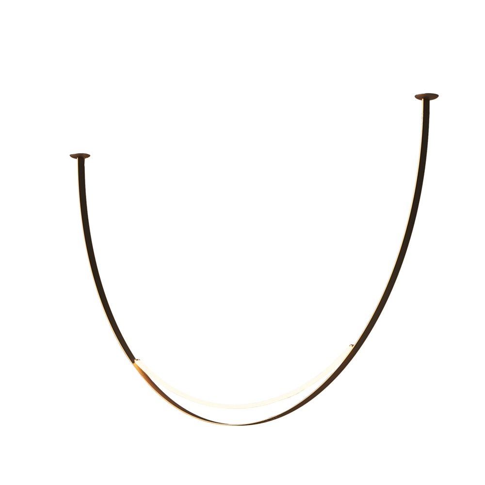 Modern Leather Belt LED Pendant Light Minimalist Chandelier for Staircase and Living Room