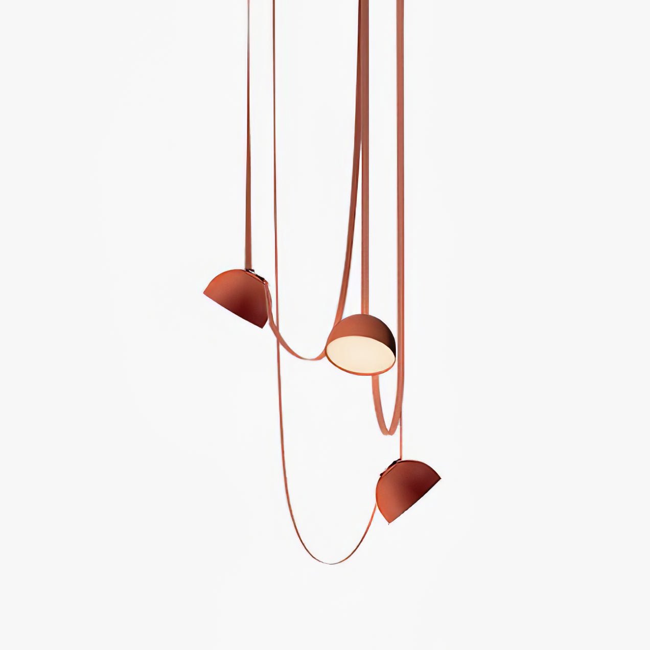 Modern Leather Strap LED Combination Pendant Light Adjustable Multi Head Hanging Fixture