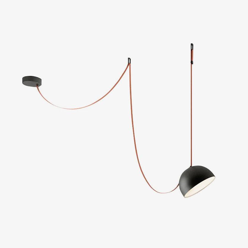 Modern Leather Strap LED Combination Pendant Light Adjustable Multi Head Hanging Fixture
