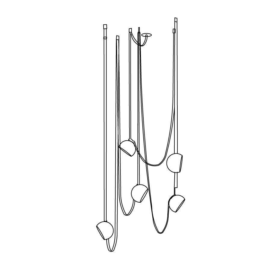 Modern Leather Strap LED Combination Pendant Light Adjustable Multi Head Hanging Fixture