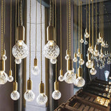 Modern LED Acrylic Bubble Globe Pendant Light Gold Hanging Island Lamp Fixture