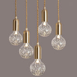 Modern LED Acrylic Bubble Globe Pendant Light Gold Hanging Island Lamp Fixture