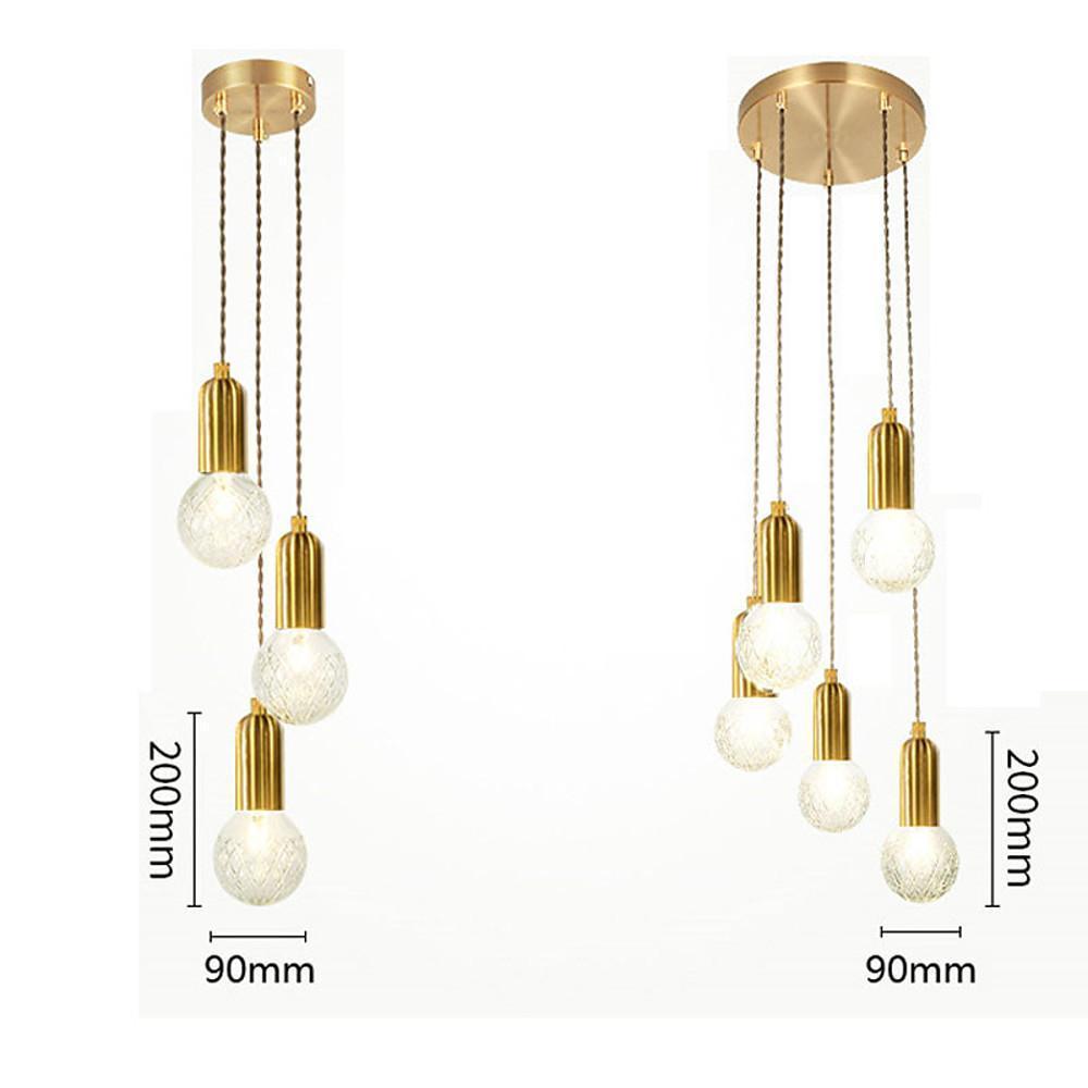 Modern LED Acrylic Bubble Globe Pendant Light Gold Hanging Island Lamp Fixture