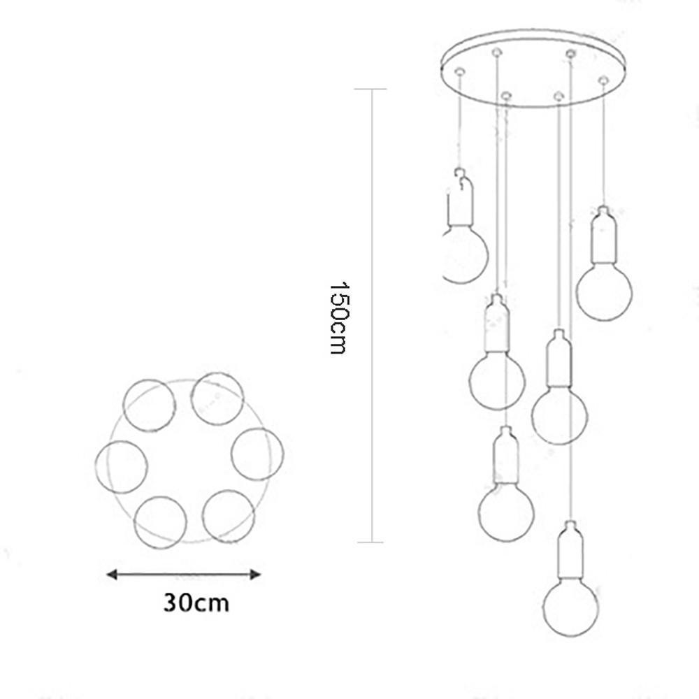 Modern LED Acrylic Bubble Globe Pendant Light Gold Hanging Island Lamp Fixture