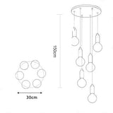 Modern LED Acrylic Bubble Globe Pendant Light Gold Hanging Island Lamp Fixture