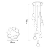Modern LED Acrylic Bubble Globe Pendant Light Gold Hanging Island Lamp Fixture