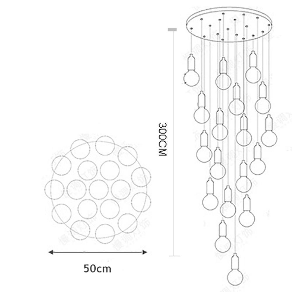 Modern LED Acrylic Bubble Globe Pendant Light Gold Hanging Island Lamp Fixture
