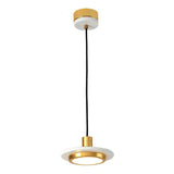 Modern LED Acrylic Circle Pendant Light Industrial Metal Ring Chandelier for Home Office