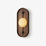 Modern LED Alabaster Wall Sconce Walnut Wood Indoor Lighting for Living Room Hallway Bedroom