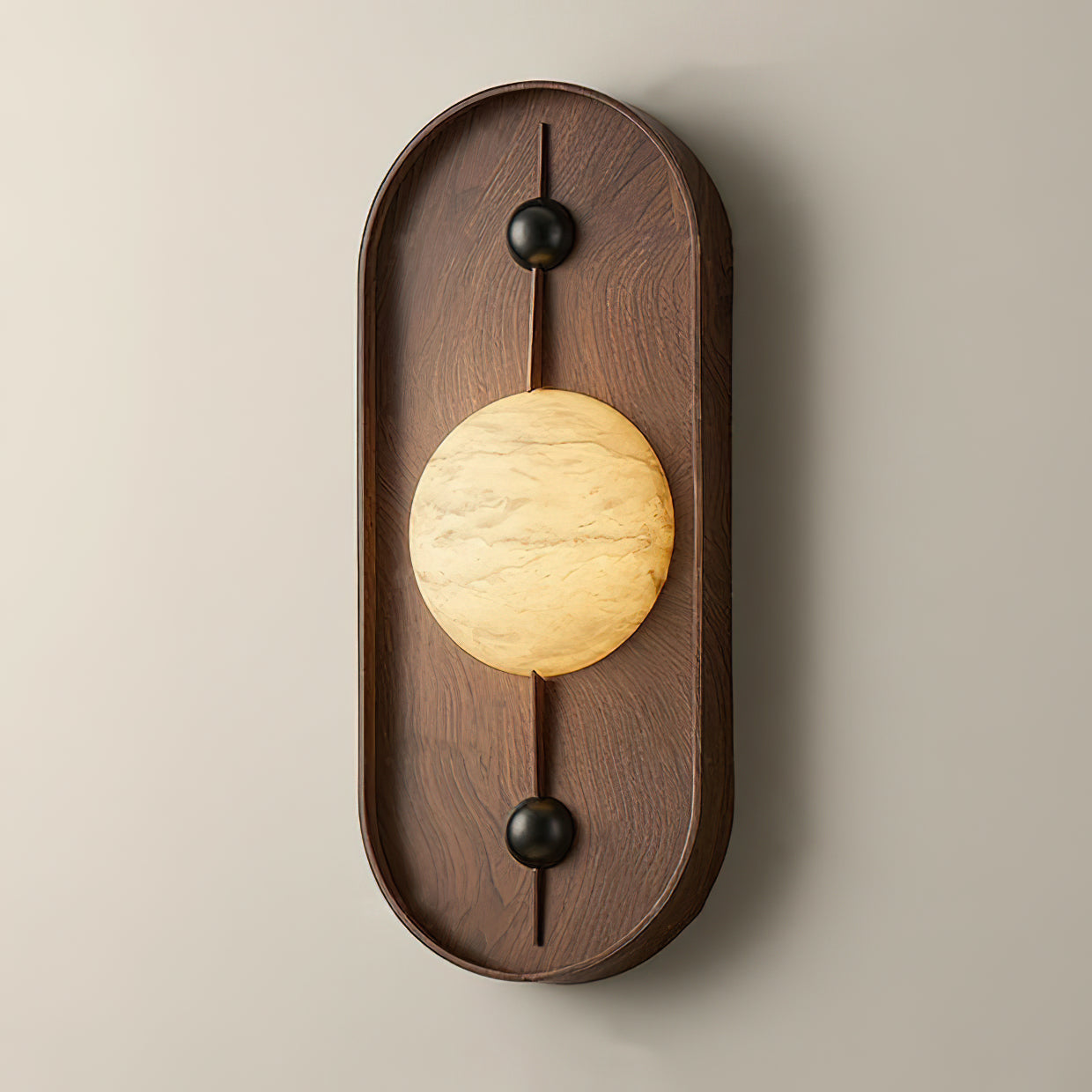 Modern LED Alabaster Wall Sconce Walnut Wood Indoor Lighting for Living Room Hallway Bedroom