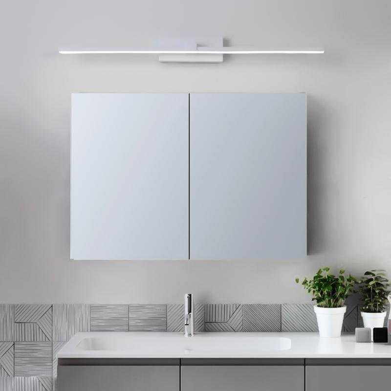 Modern LED Bathroom Vanity Light Linear Minimalist Wall Fixture in Aluminum for Mirrors and Cabinets