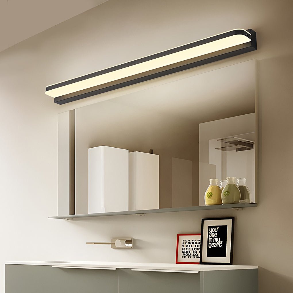 Modern LED Bathroom Vanity Light with Dual Directional Wall Mounted Iron Panel and Acrylic Shade
