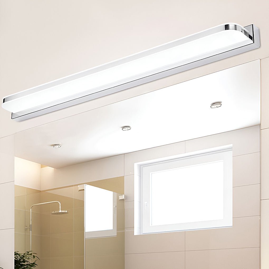 Modern LED Bathroom Vanity Light with Dual Directional Wall Mounted Iron Panel and Acrylic Shade