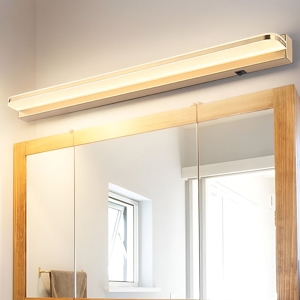 Modern LED Bathroom Vanity Light with Dual Directional Wall Mounted Iron Panel and Acrylic Shade