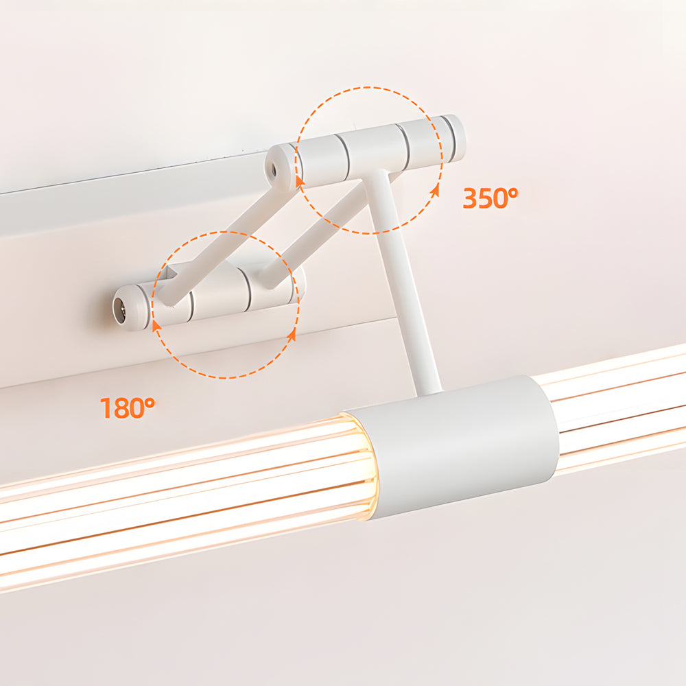 Modern LED Bathroom Vanity Light with Foldable Dual Adjustable Swing Arms and 360 Degree Illumination
