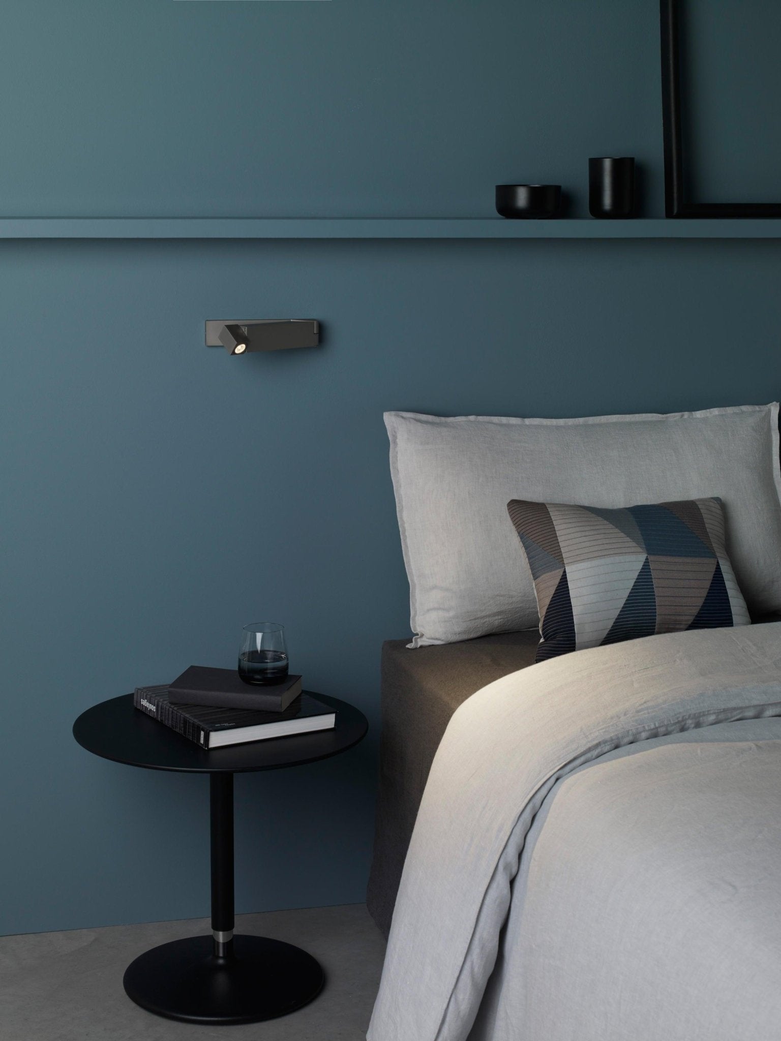 Modern LED Bedside Reading Wall Light with Pull Out Switch and Adjustable Sconce