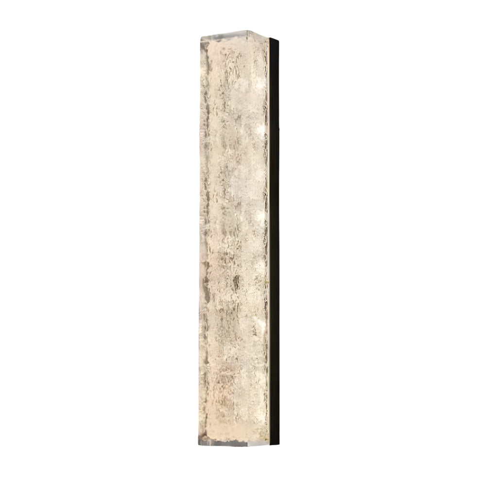 Modern LED Brass Wall Light Rectangle Ice Resin Sconce with Remote Control Dimming for Living Room
