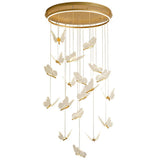 Modern LED Butterfly Chandelier Pendant Lighting for Living Room Acrylic and Metal Hanging Fixture