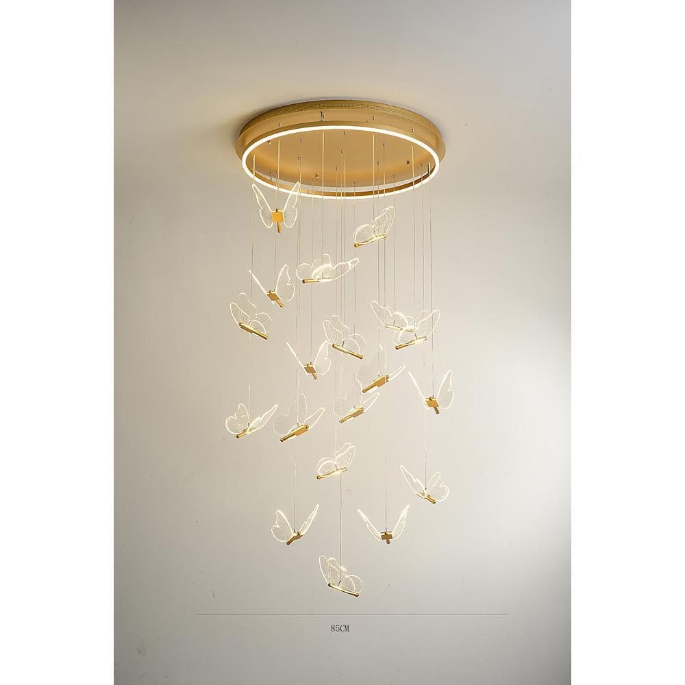 Modern LED Butterfly Chandelier Pendant Lighting for Living Room Acrylic and Metal Hanging Fixture