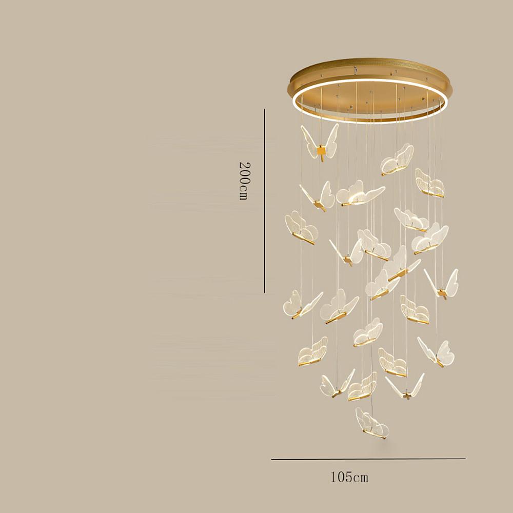 Modern LED Butterfly Chandelier Pendant Lighting for Living Room Acrylic and Metal Hanging Fixture
