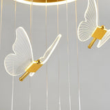 Modern LED Butterfly Chandelier Pendant Lighting for Living Room Acrylic and Metal Hanging Fixture