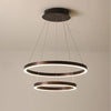 Modern LED Circle Ring Chandelier Dimmable Aluminum Acrylic Pendant Light for Bedroom and Kitchen