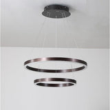 Modern LED Circle Ring Chandelier Dimmable Aluminum Acrylic Pendant Light for Bedroom and Kitchen