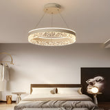 Modern LED Circular Ring Chandelier Three Step Dimming Pendant Light for Kitchen Island