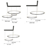 Modern LED Circular Ring Pendant Light Dimmable 2 and 3 Tier Minimalist Chandelier