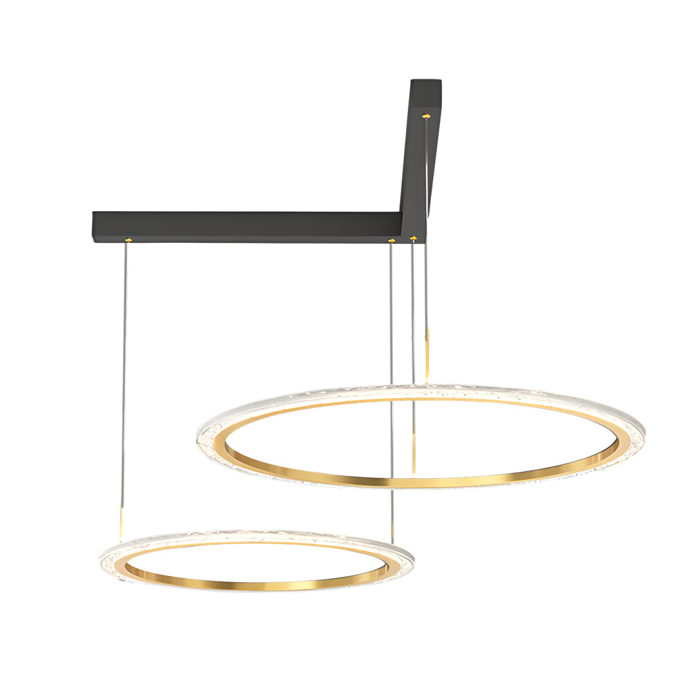 Modern LED Circular Ring Pendant Light Dimmable 2 and 3 Tier Minimalist Chandelier