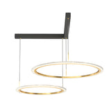 Modern LED Circular Ring Pendant Light Dimmable 2 and 3 Tier Minimalist Chandelier