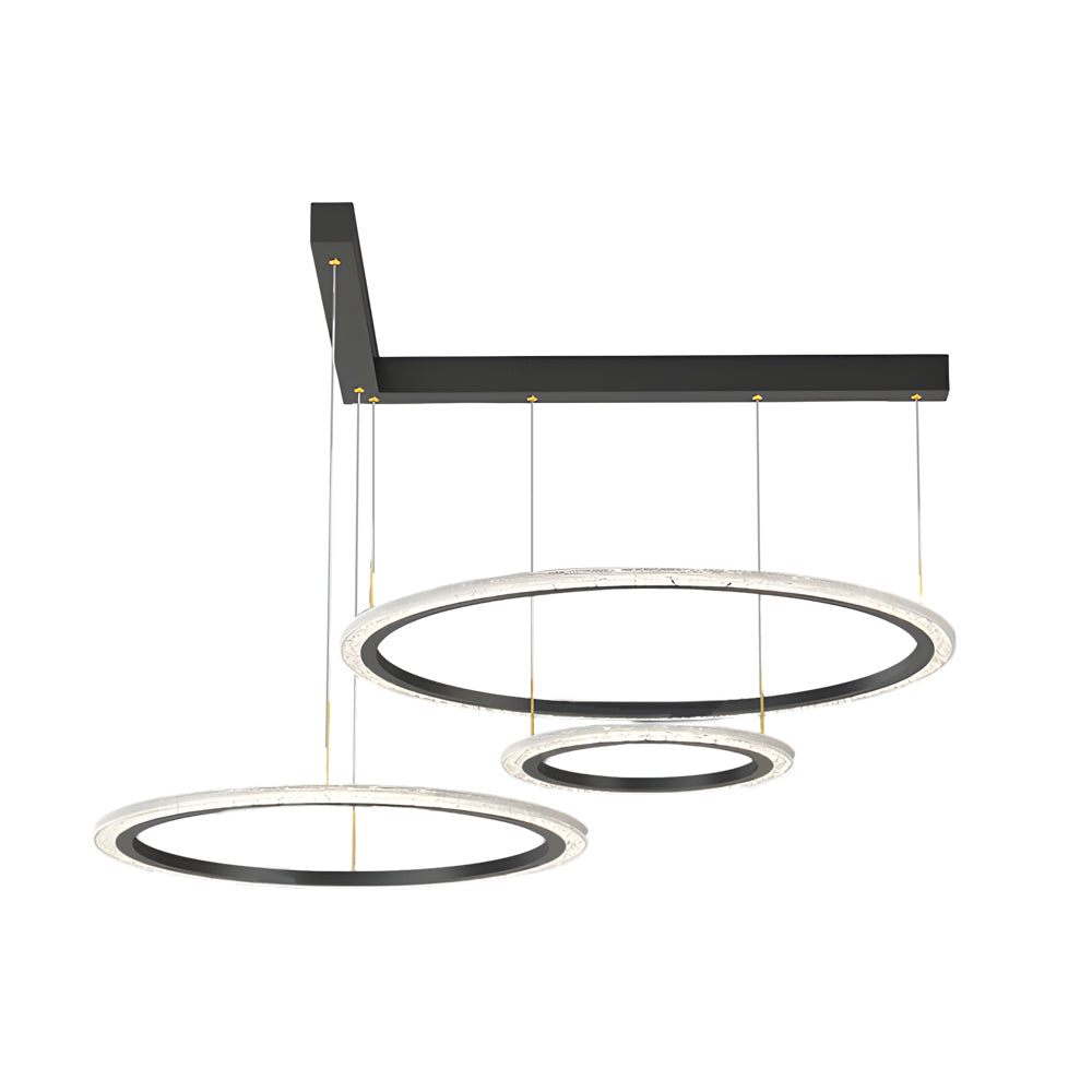 Modern LED Circular Ring Pendant Light Dimmable 2 and 3 Tier Minimalist Chandelier