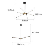 Modern LED Dimmable Linear Sputnik Chandelier for Living Room and Bedroom