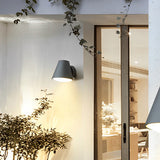 Modern LED Exterior Wall Sconce Black Cone Shape Outdoor Light Fixture for Entrances and Gardens