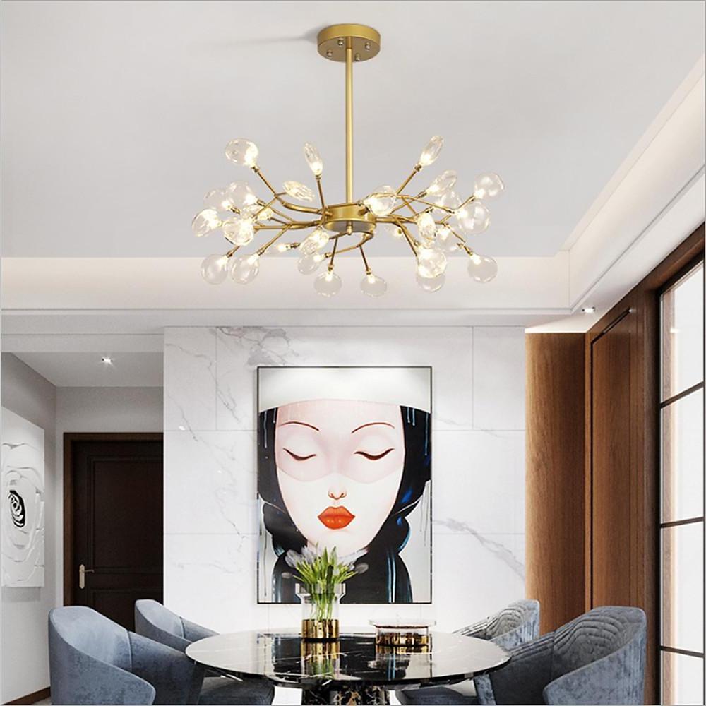 Modern LED Firefly Sputnik Chandelier Artistic Branch Ceiling Light for Living Room and Bedroom