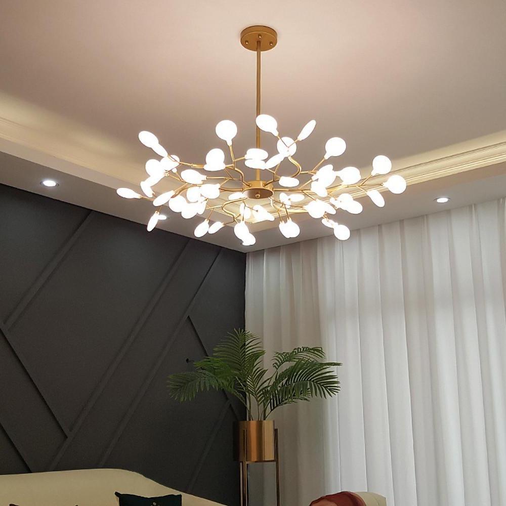 Modern LED Firefly Sputnik Chandelier Artistic Branch Ceiling Light for Living Room and Bedroom