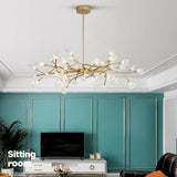 Modern LED Firefly Sputnik Chandelier Artistic Branch Ceiling Light for Living Room and Bedroom