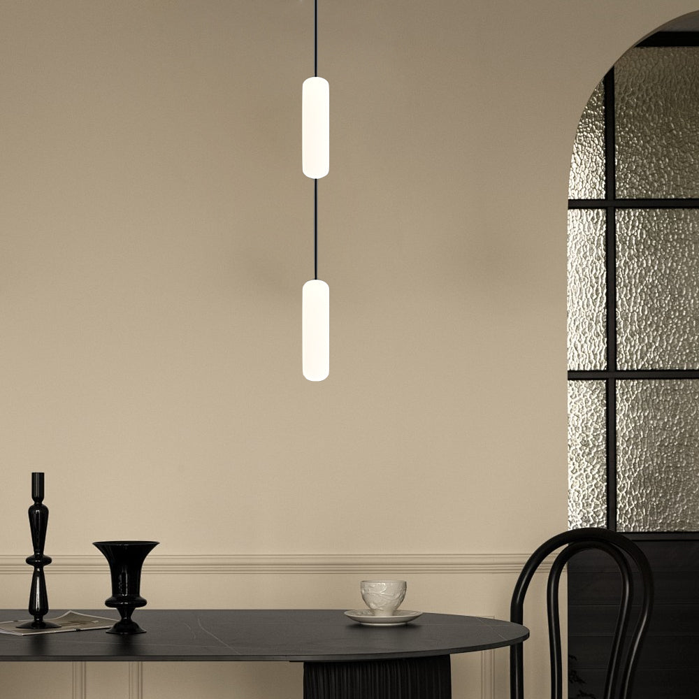Modern LED Frosted Tube Multi Light Cluster Pendant for Staircase High Ceiling Lighting