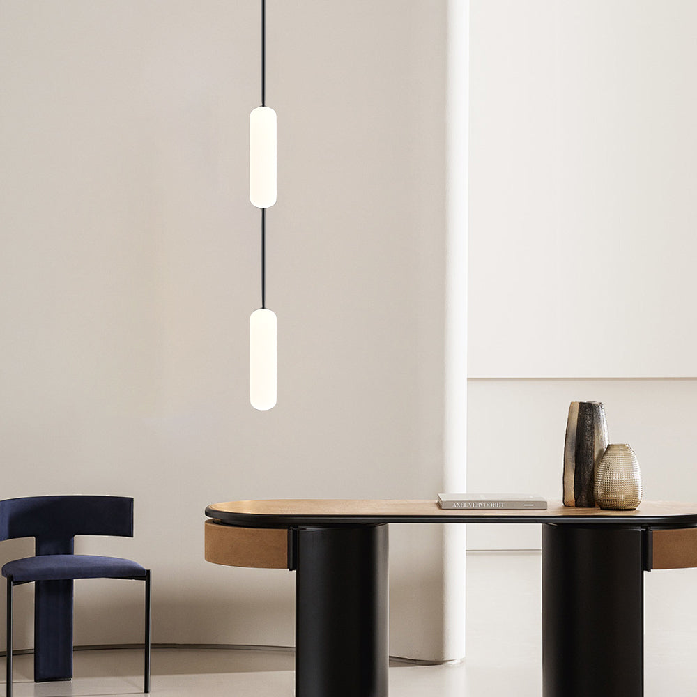 Modern LED Frosted Tube Multi Light Cluster Pendant for Staircase High Ceiling Lighting