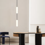 Modern LED Frosted Tube Multi Light Cluster Pendant for Staircase High Ceiling Lighting