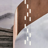 Modern LED Frosted Tube Multi Light Cluster Pendant for Staircase High Ceiling Lighting