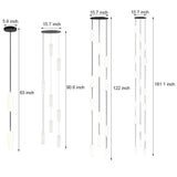 Modern LED Frosted Tube Multi Light Cluster Pendant for Staircase High Ceiling Lighting