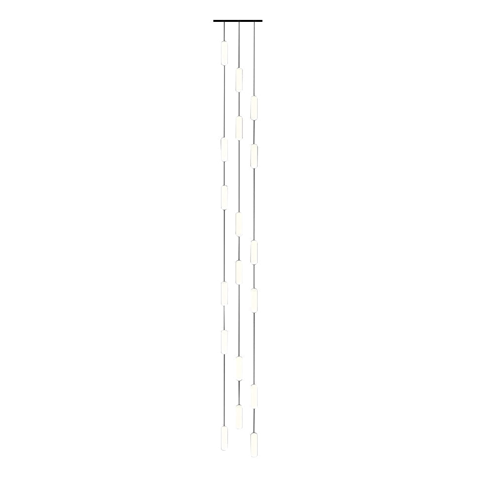 Modern LED Frosted Tube Multi Light Cluster Pendant for Staircase High Ceiling Lighting