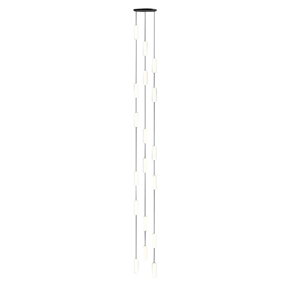 Modern LED Frosted Tube Multi Light Cluster Pendant for Staircase High Ceiling Lighting