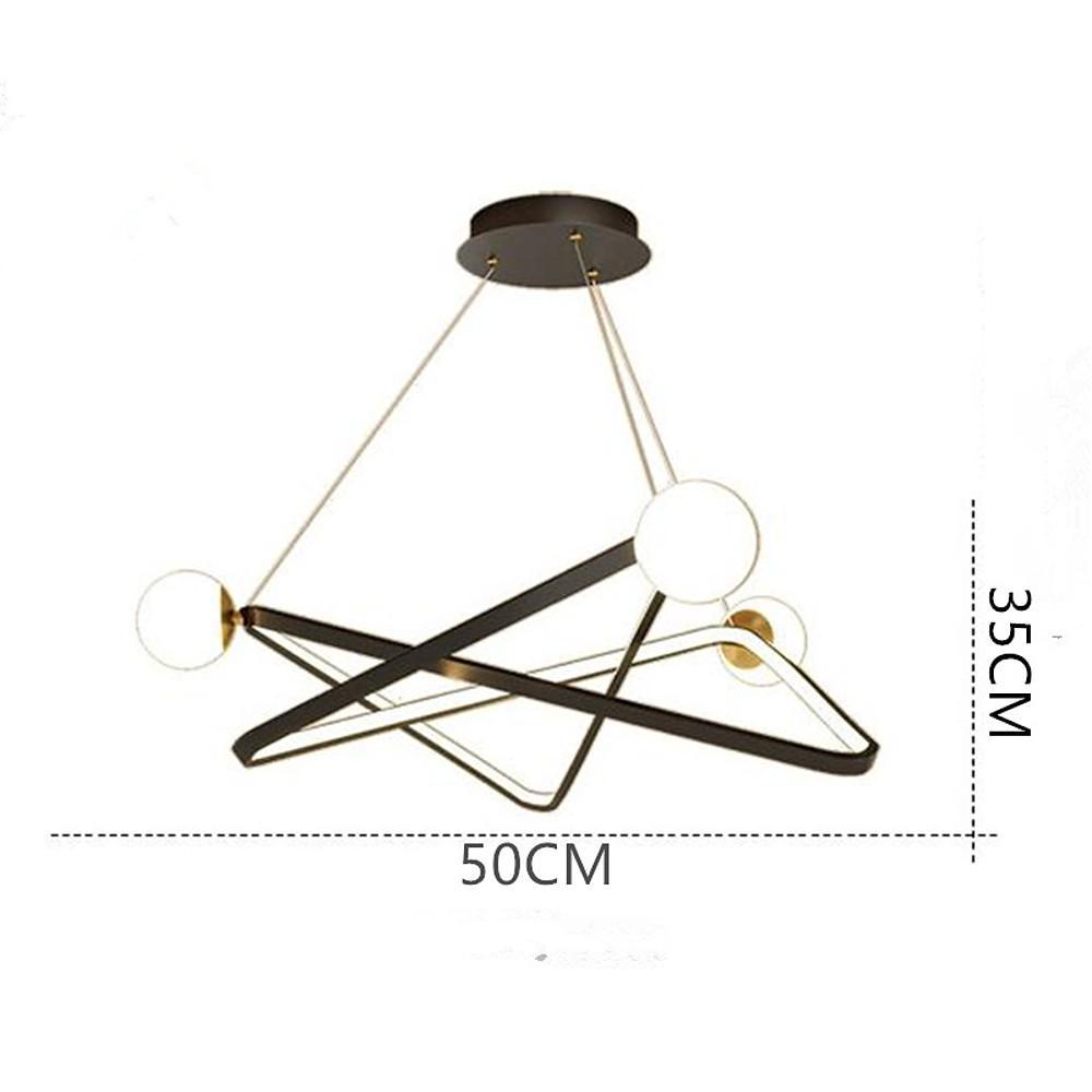 Modern LED Geometric Chandelier Glass Pendant Light for Dining Room and Kitchen Island Black and Gold