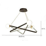 Modern LED Geometric Chandelier Glass Pendant Light for Dining Room and Kitchen Island Black and Gold