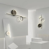 Modern LED Intertwined Ring Wall Sconce Rhythmic Circular Line Lighting Fixture