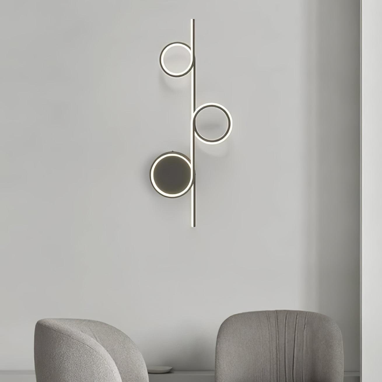 Modern LED Intertwined Ring Wall Sconce Rhythmic Circular Line Lighting Fixture