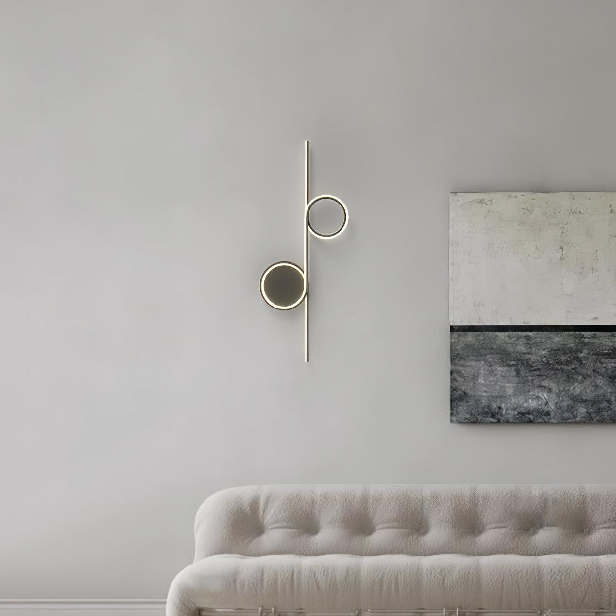 Modern LED Intertwined Ring Wall Sconce Rhythmic Circular Line Lighting Fixture